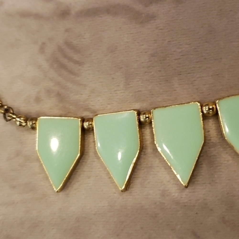 Mint Green Bib Spike Necklace - Picture 4 of 5